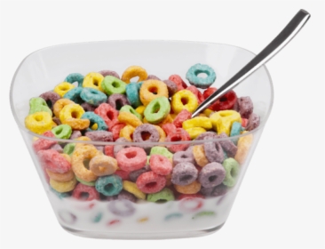 Breakfast Cereal Kellogg"s Froot Loops Cereal Milk - Bowl Of Fruit Loops Cereal, HD Png Download, Free Download