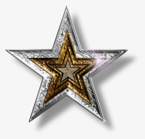 Cowboys Star Png - Silver And Gold Stars, Transparent Png, Free Download