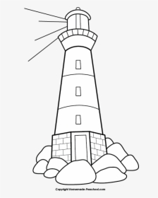 Free Click To Save - Lighthouse On Rocks Clipart, HD Png Download, Free Download