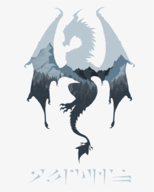 Limited Edition Cheap Daily T Shirts - Skyrim Phone Wallpaper Dragon, HD Png Download, Free Download