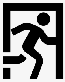 Exit Sign Icon Kostenloser - Black Emergency Exit Logo, HD Png Download, Free Download