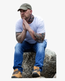 Isolated, Man, Sitting, Rock, Male, Person, People - Guy Sitting Sad Png, Transparent Png, Free Download