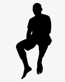 Silhouette Sitting Down Png, Transparent Png, Free Download