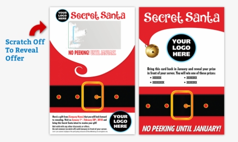 Secret Santa Scratch Off Cards - Graphic Design, HD Png Download, Free Download