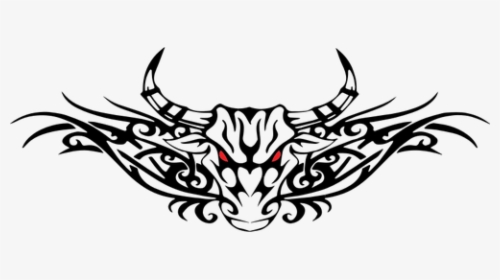 Vector Illustration Of Tribal Bull Tattoo - Tribal Bull Png, Transparent Png, Free Download