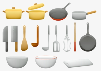 Pots And Pans, Kitchen Utensils, Cooking, Chef, Pot - 10 Kitchen Utensils And Their Uses, HD Png Download, Free Download