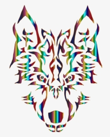 Chromatic Symmetric Tribal Wolf 3 No Background Clip - Wolf Logo No Background, HD Png Download, Free Download