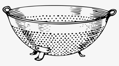 Fries Clipart Kitchen Tool - Colander Clipart Black And White, HD Png Download, Free Download
