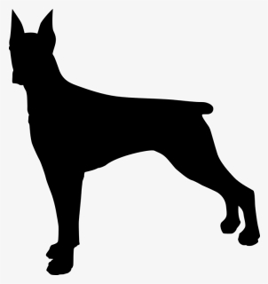 Doberman Dog Silhouette Clip Art - Transparent Background Dog Silhouette Png, Png Download, Free Download