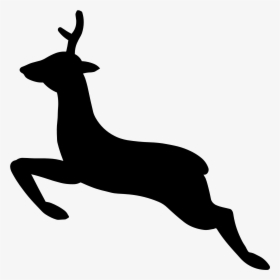 Free Deer Head Silhouette Clip Art - Black And White Reindeer Clipart, HD Png Download, Free Download