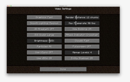 Minecraft Video Settings Menu, HD Png Download, Free Download