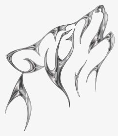 Black And White Drawings Wolf, HD Png Download, Free Download