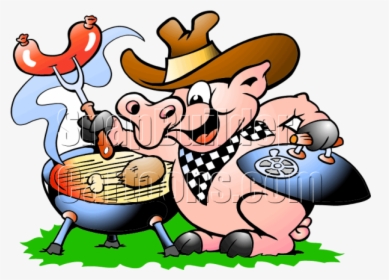 Pig Cooking At Bbq Grill - Pig Cooking, HD Png Download, Free Download