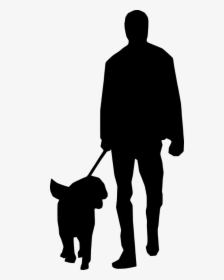 Transparent People Clipart Silhouette Walking - Man Walking Dog Silhouette, HD Png Download, Free Download