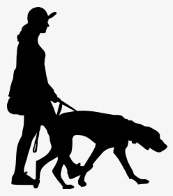 Silhouette, Walking, Dog, Women, People, Full - Walking People Silhouette Png, Transparent Png, Free Download