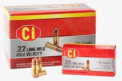 22lr 40grn Copper High Velocity Ammunition - Bullet, HD Png Download, Free Download