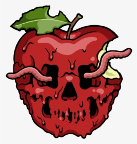 Rotten Apple Banner Royalty Free Download - Skull, HD Png Download, Free Download