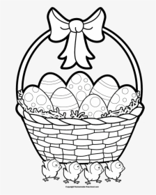 Apple Basket Clipart - Easter Black And White Clipart, HD Png Download, Free Download