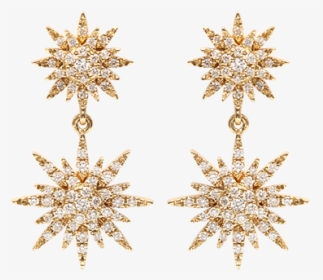Gold And Diamonds Sun Earrings - Gold Sun Earrings Png, Transparent Png, Free Download