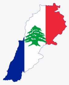 Flag Map Of French Lebanon - Lebanon Flag Map Png, Transparent Png, Free Download