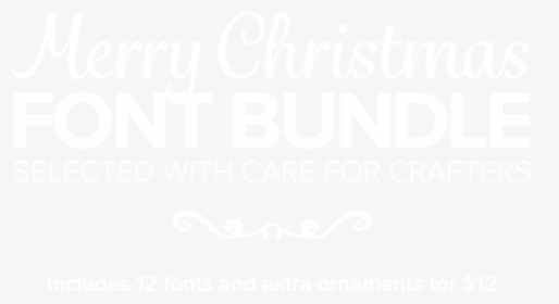 Merry Christmas Fonts Bundle - Johns Hopkins White Logo, HD Png Download, Free Download