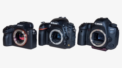 Camera Trio The Sony A7iii, Nikon D750, And Canon 6d - A7 Iii Vs D750, HD Png Download, Free Download