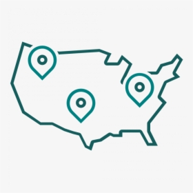 A Map Showing The Us With Pins In It - Us Map With Pins Icon, HD Png Download, Free Download