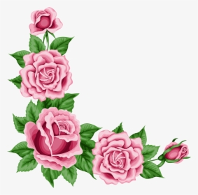 Roses Corner Decoration Png Clipart Picture - Transparent Pink Flowers Border, Png Download, Free Download