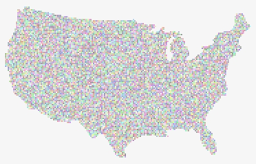 America, United States, Usa, Map, Borders, Country - United States Map Dots, HD Png Download, Free Download