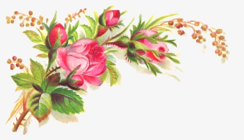 Rose Corner Clipart - Transparent Background Pink Flowers Png, Png Download, Free Download