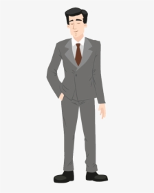 Suit Cartoon Formal Wear Illustration - Man In Suit Clipart Png, Transparent Png, Free Download