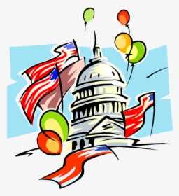 Clip Art Vector Illustration Of Washington Capitol, HD Png Download, Free Download