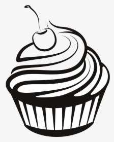 Cupcake Black And White Drawings Cupcakes Clipart Transparent - Cupcakes Black And White, HD Png Download, Free Download