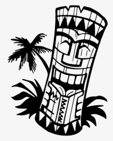 Hawaiian Tiki Clip Art Black And White - Tiki Black And White, HD Png Download, Free Download