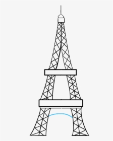 How To Draw The Eiffel Tower In A Few Easy Steps - Easy Eiffel Tower Sketch, HD Png Download, Free Download