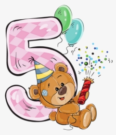 5 Ans, Tube Anniversaire, Personnage Png, Dessin, Ours - Number Png Bear, Transparent Png, Free Download