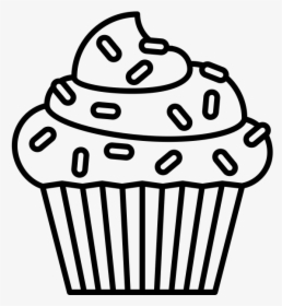 Cupcake Line Drawing Png, Transparent Png, Free Download
