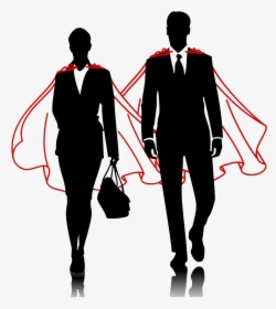 And Superhero Business Men Businessperson Women Clipart - Superhero Man And Woman Png, Transparent Png, Free Download