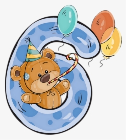 6 Ans, Tube Anniversaire, Personnage Png, Dessin, Ours - Birthday Number 6 Png Hd, Transparent Png, Free Download