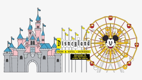 Castle Clip Disney Land - Disneyland Castle Drawing, HD Png Download, Free Download