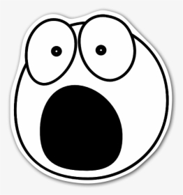 Afraid Emotion Icon Sticker - Scared Clipart Black And White, HD Png Download, Free Download