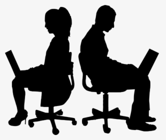 Silhouette, Teamwork, Business, Computer, Isolated, - Silhouette Transparent Office Png, Png Download, Free Download