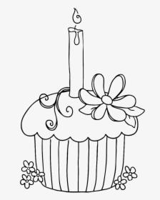 Coloring Clipart Cupcake - Birthday Coloring Pages Free, HD Png Download, Free Download
