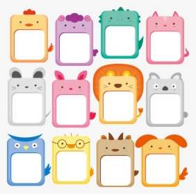 Cute Animals Frame Collection Animal Drawing Clipart - Cute Animal Photo Frame, HD Png Download, Free Download