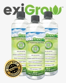 Exigrow 3 Bottles With Logo And Guarantee Wo Background - Plastic Bottle, HD Png Download, Free Download