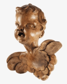Wooden Cherub Head - Bronze Sculpture, HD Png Download, Free Download