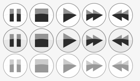 Transparent Play Button Png White - Player Buttons Icons Png, Png Download, Free Download