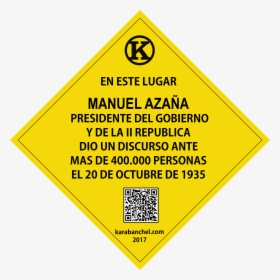 Discurso De Manuel Azaña En Comillas - Sign, HD Png Download, Free Download
