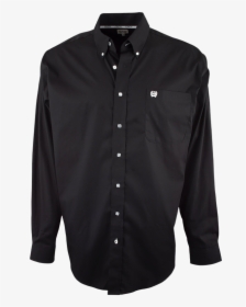 Cinch Black Solid Button-down Shirt - Black Blazer For School, HD Png Download, Free Download