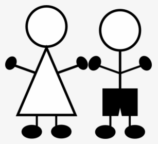 Transparent Stick Person Png - Stick Figure Boy And Girl Clipart, Png Download, Free Download